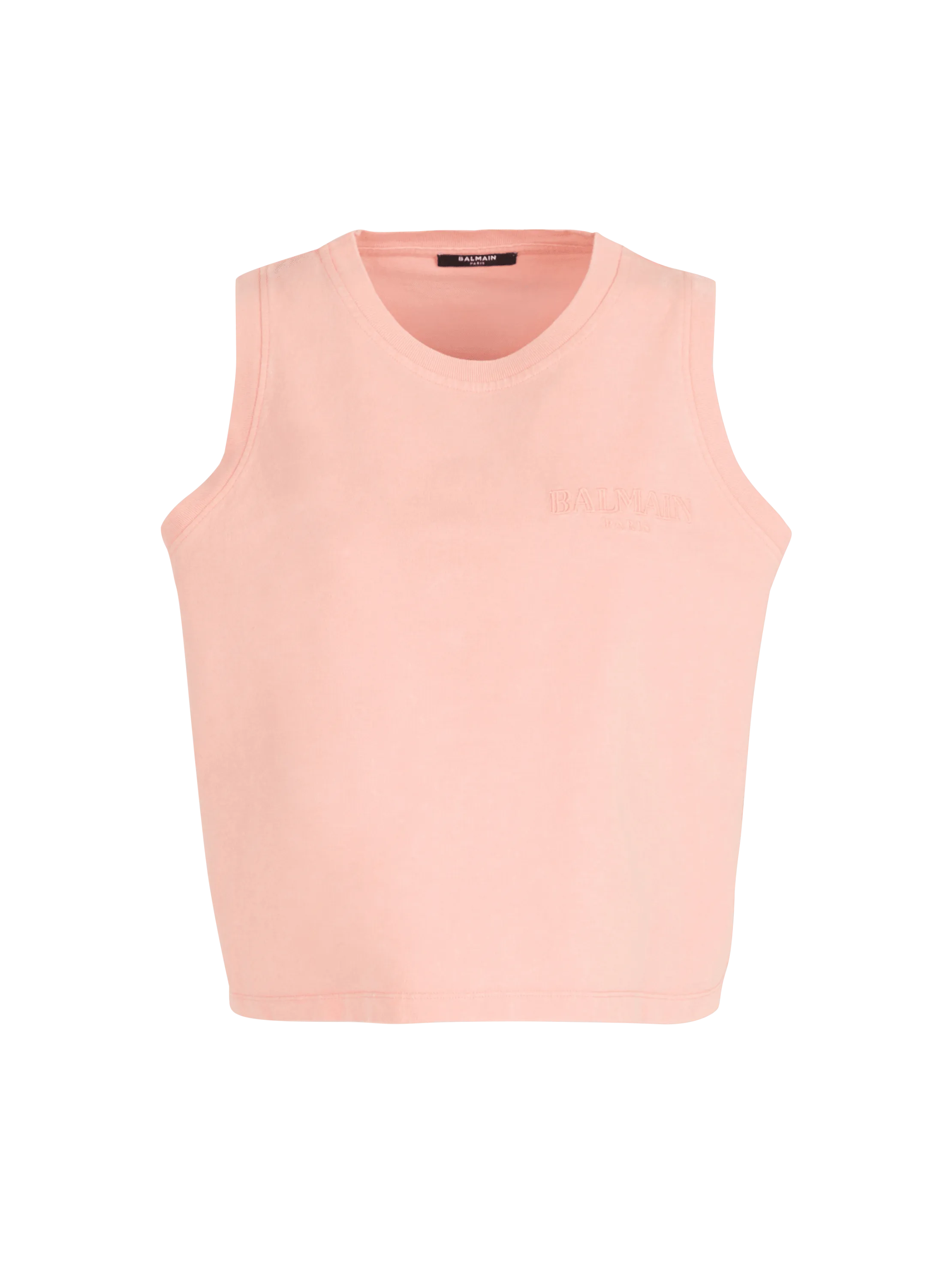 Camiseta sin mangas de tirantes con bordado Balmain Vintage