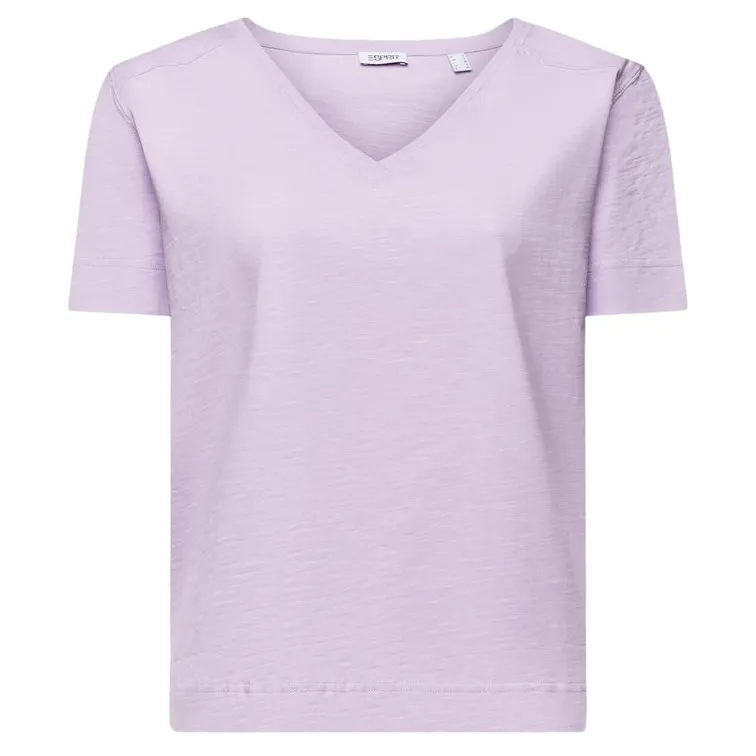 CAMISETA TEJIDO JERSEY CON CUELLO PICO MUJER ESPRIT