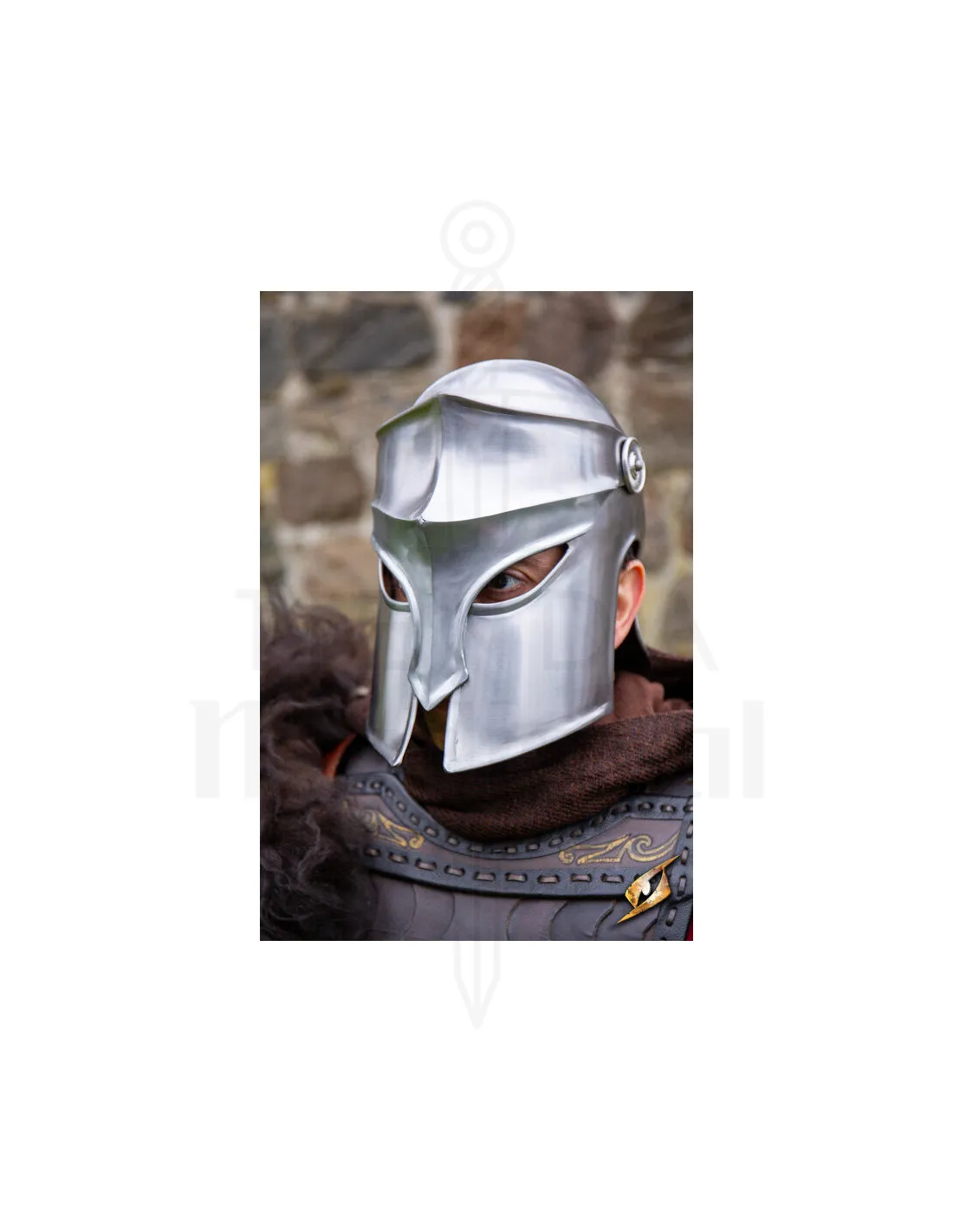 Casco Corintio guardia de palacio, acabado acero pulido