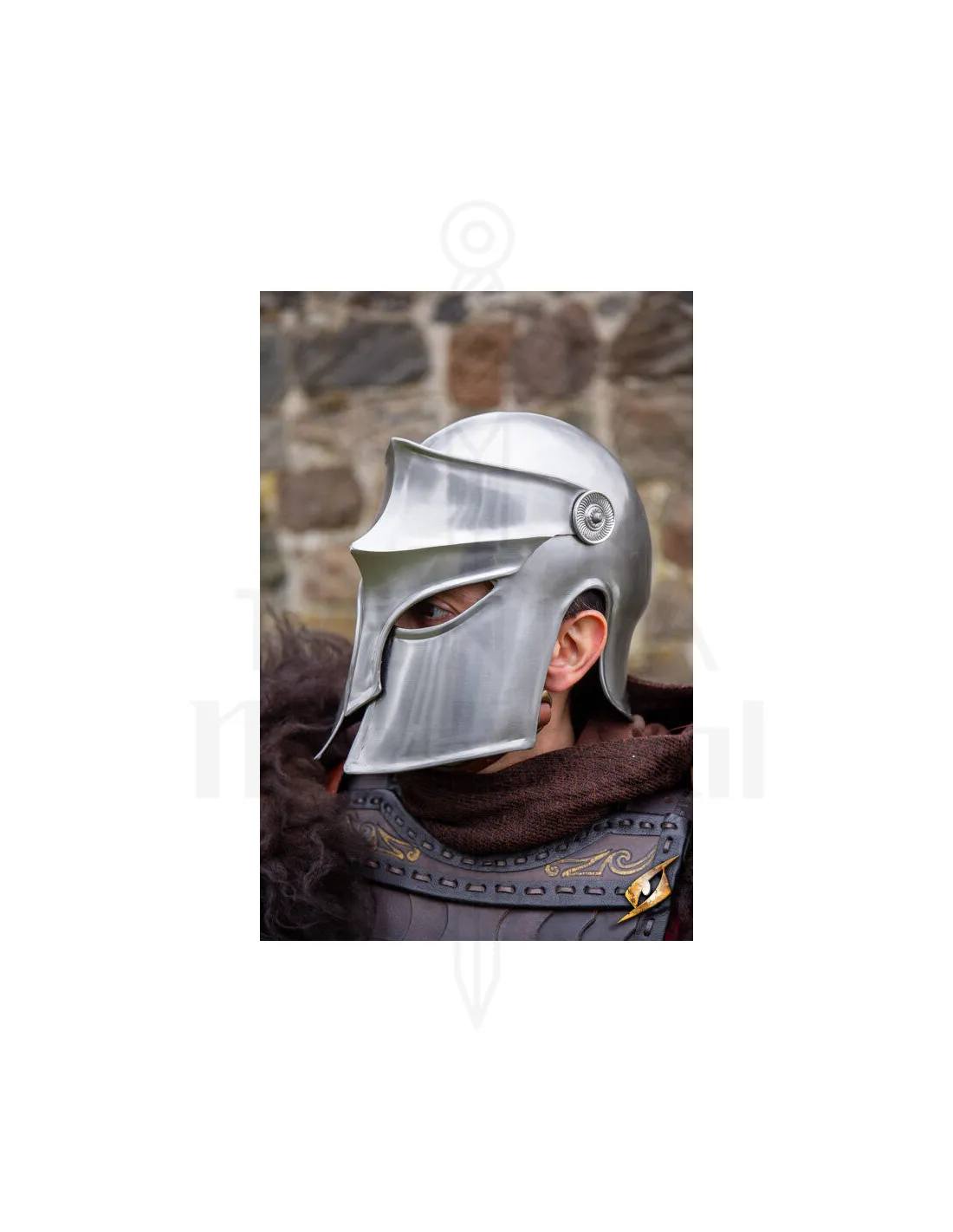 Casco Corintio guardia de palacio, acabado acero pulido