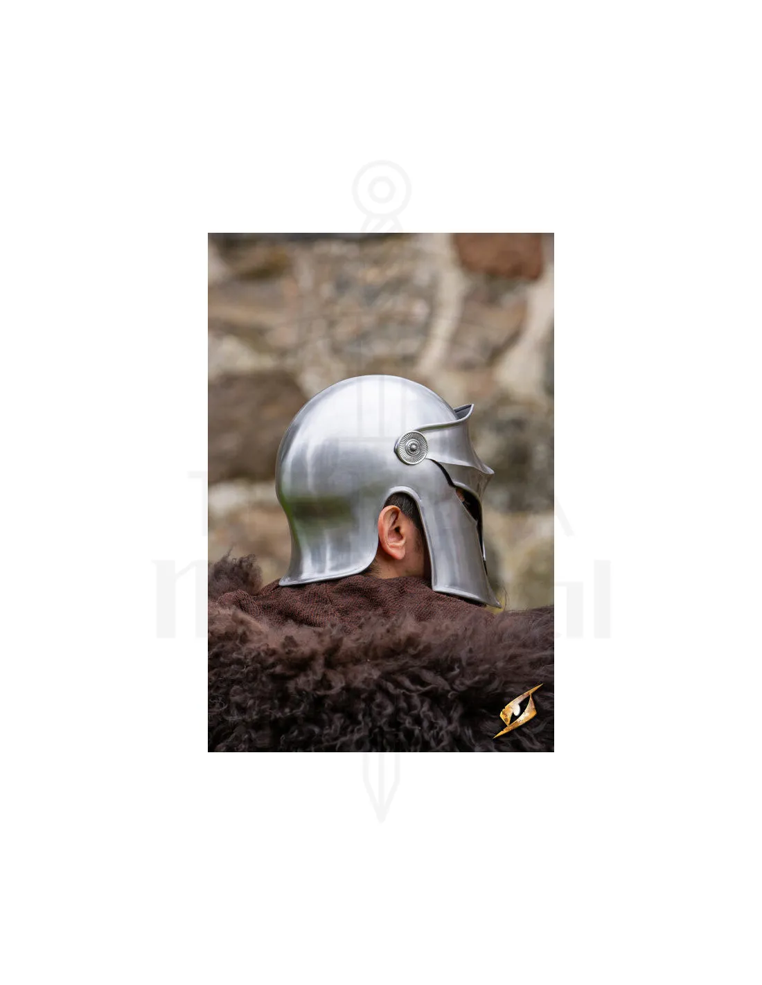 Casco Corintio guardia de palacio, acabado acero pulido