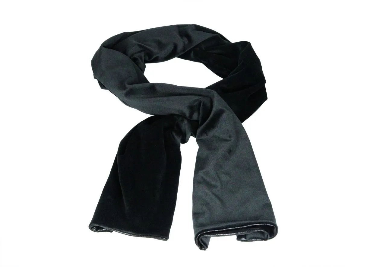 Chal Negro Terciopelo/ Tejido Rayado Brillante