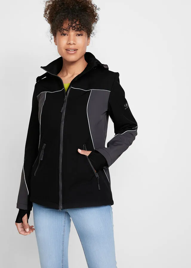 Chaqueta de tejido Softshell Negro