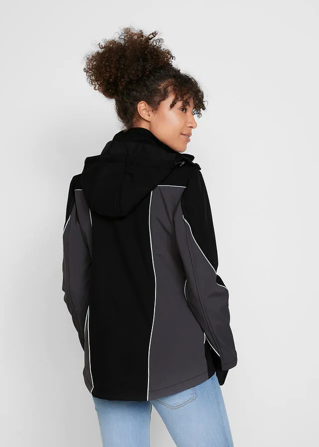 Chaqueta de tejido Softshell Negro