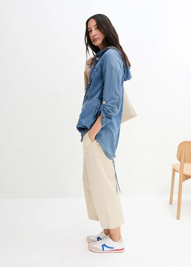Chaqueta estilo camisa Denim medio