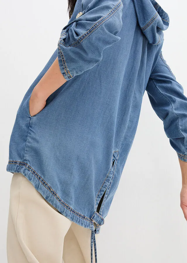 Chaqueta estilo camisa Denim medio