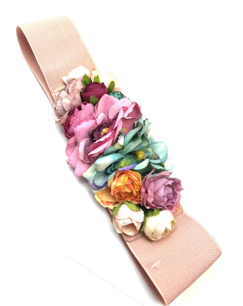 CINTURONES ROSAS DE INVITADA CON FLORES BONITAS PARA BODAS