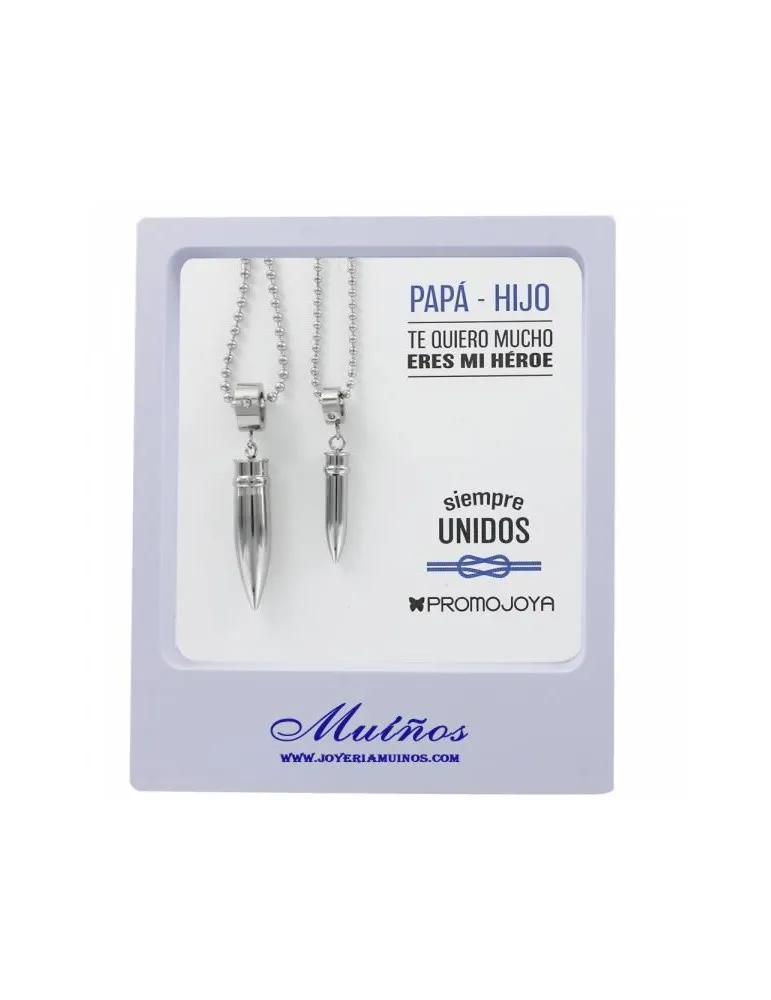 Colgantes Padre Hijo Acero Balas Promojoya