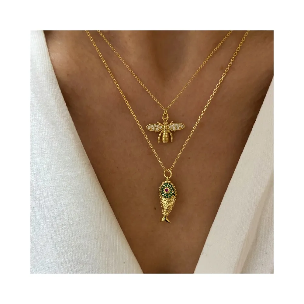 Collar Bee Circonitas Oro