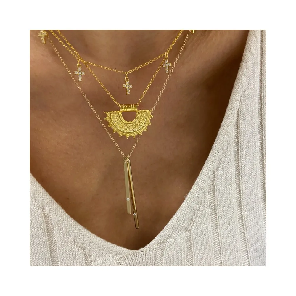 Collar Cruces Circonitas Oro