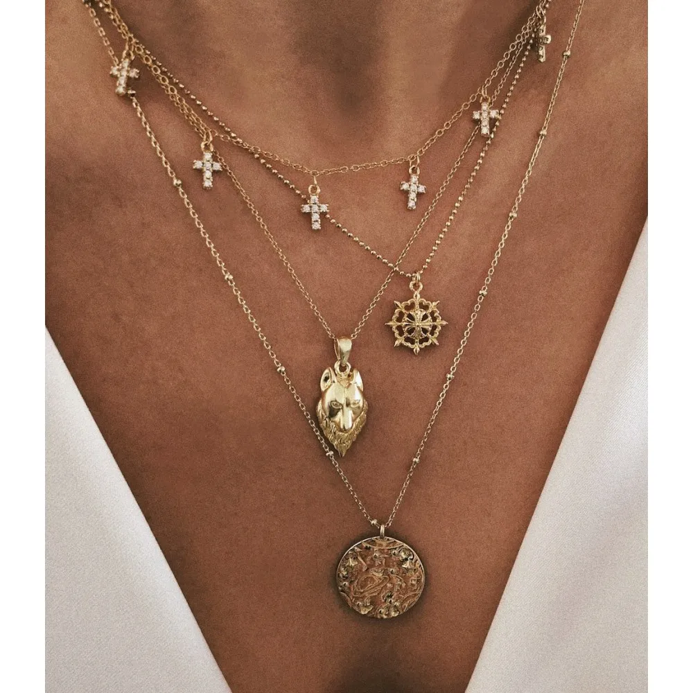 Collar Cruces Circonitas Oro
