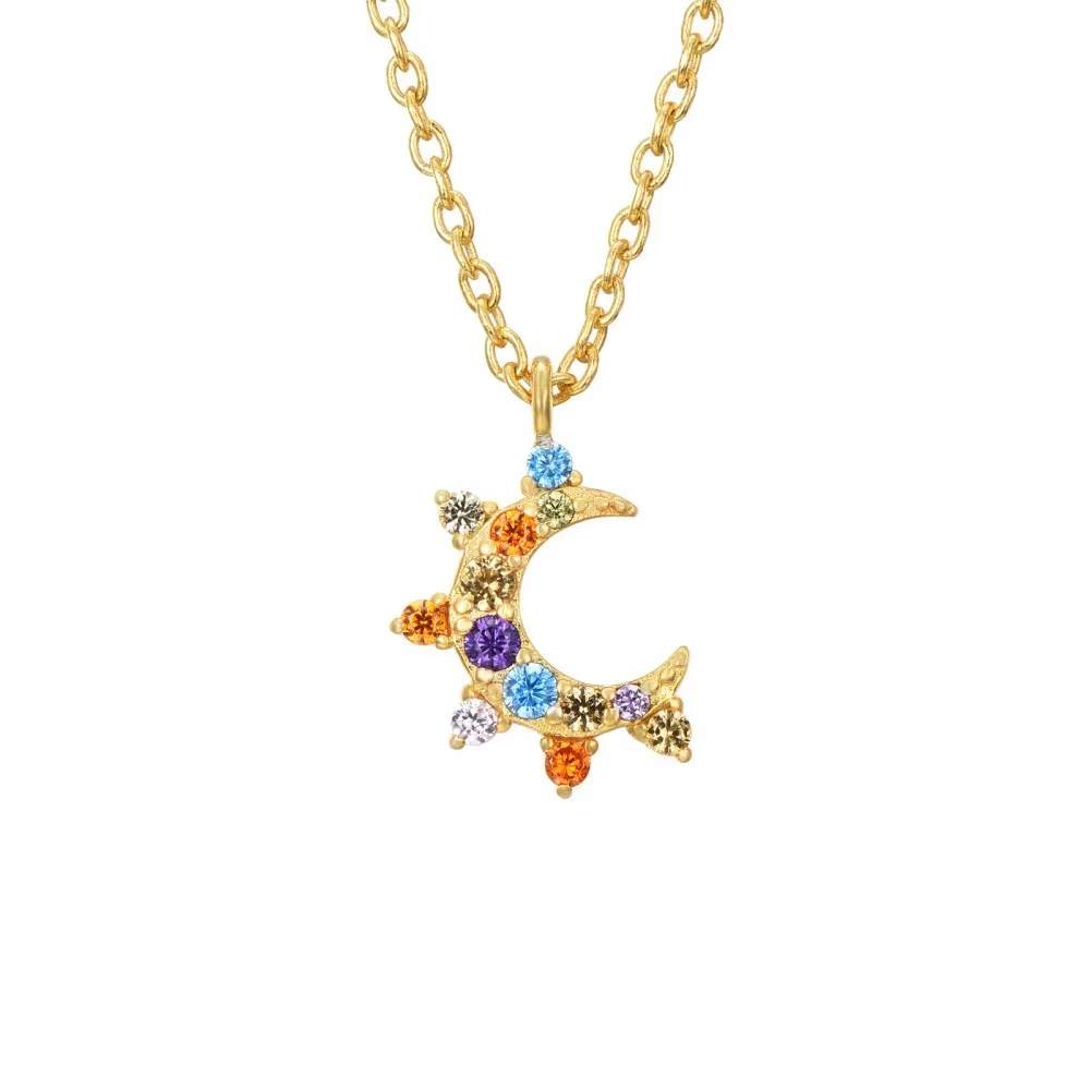 Collar Maya Moon Multicolor Oro