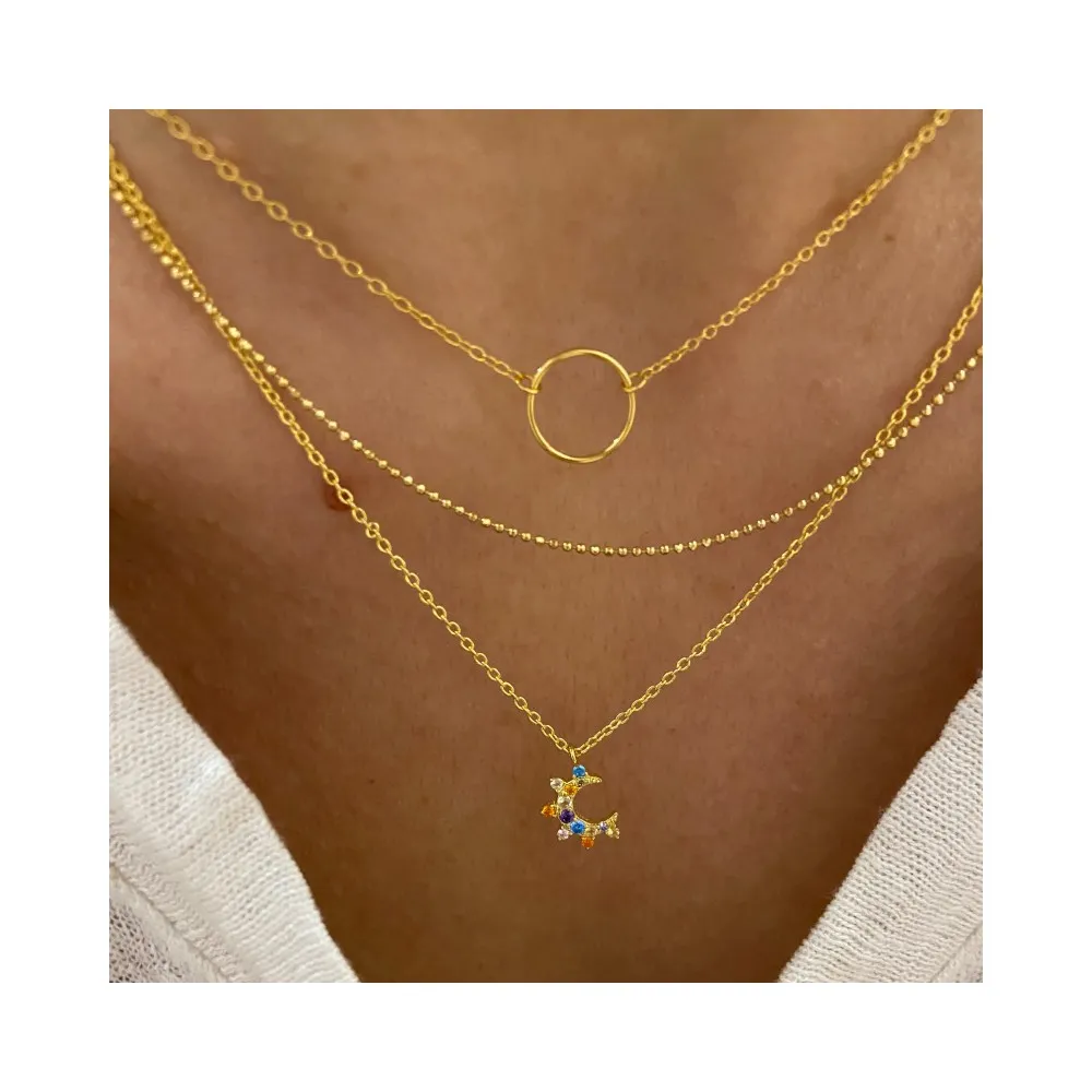 Collar Maya Moon Multicolor Oro