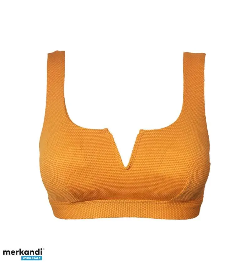 Conjuntos de bikini preformados con textura naranja para mujer
