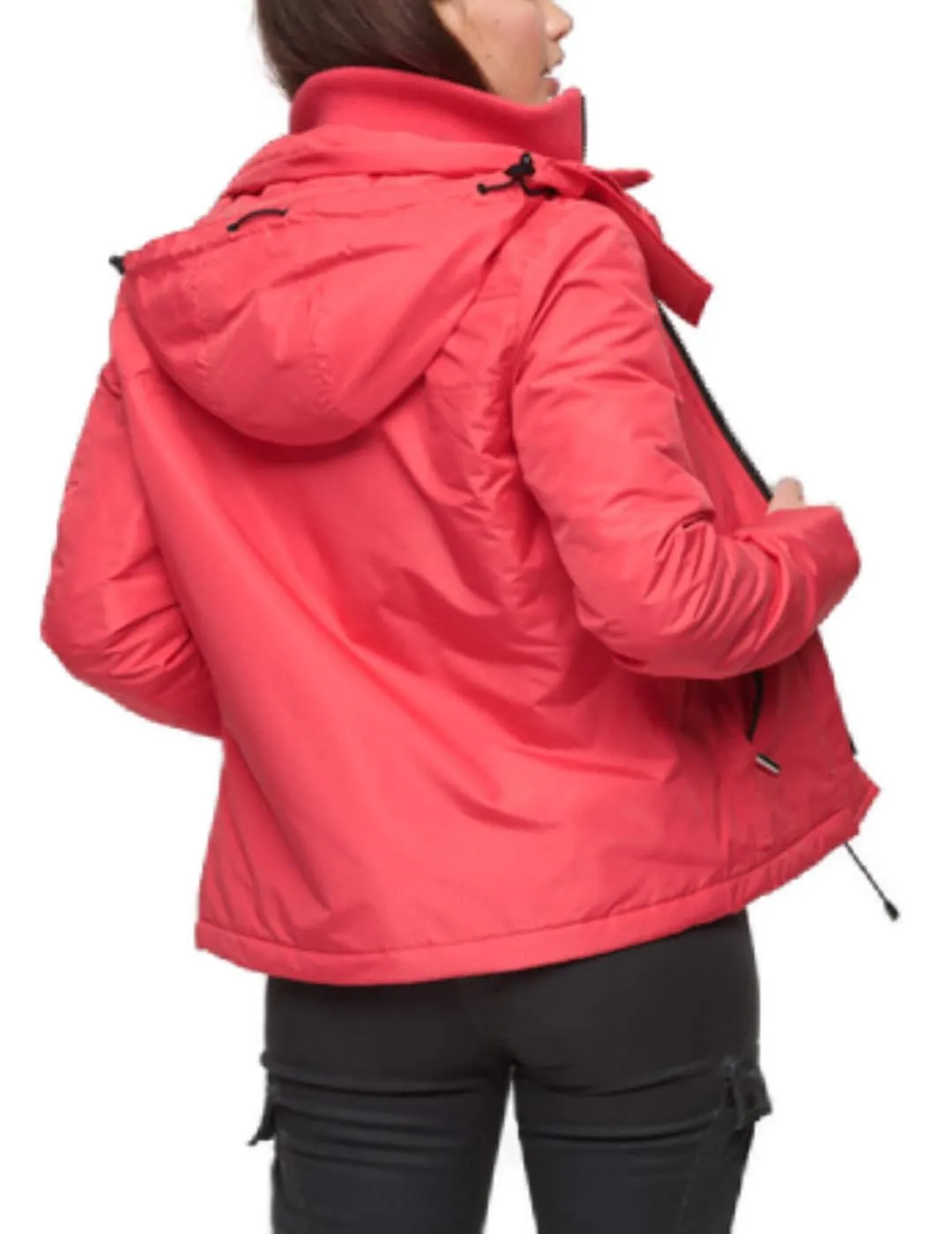 Cortavientos Superdry Mountain rosa con capucha para mujer