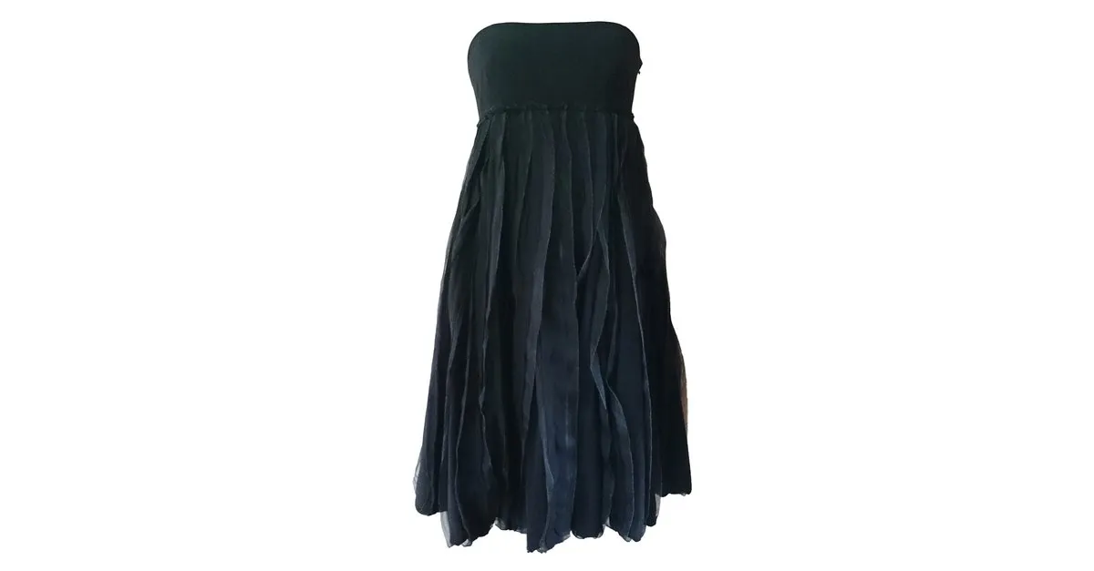 Dkny vestido sin tirantes Negro 