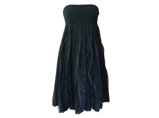 Dkny vestido sin tirantes Negro 