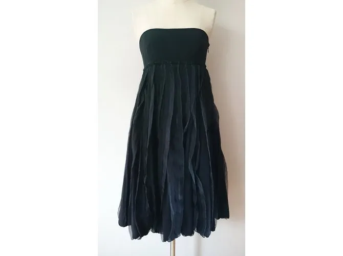 Dkny vestido sin tirantes Negro 