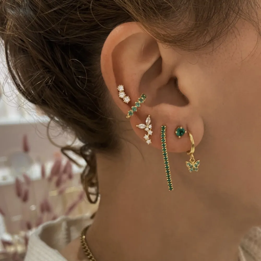 Ear Cuff Kauai Verde Turmalina Oro