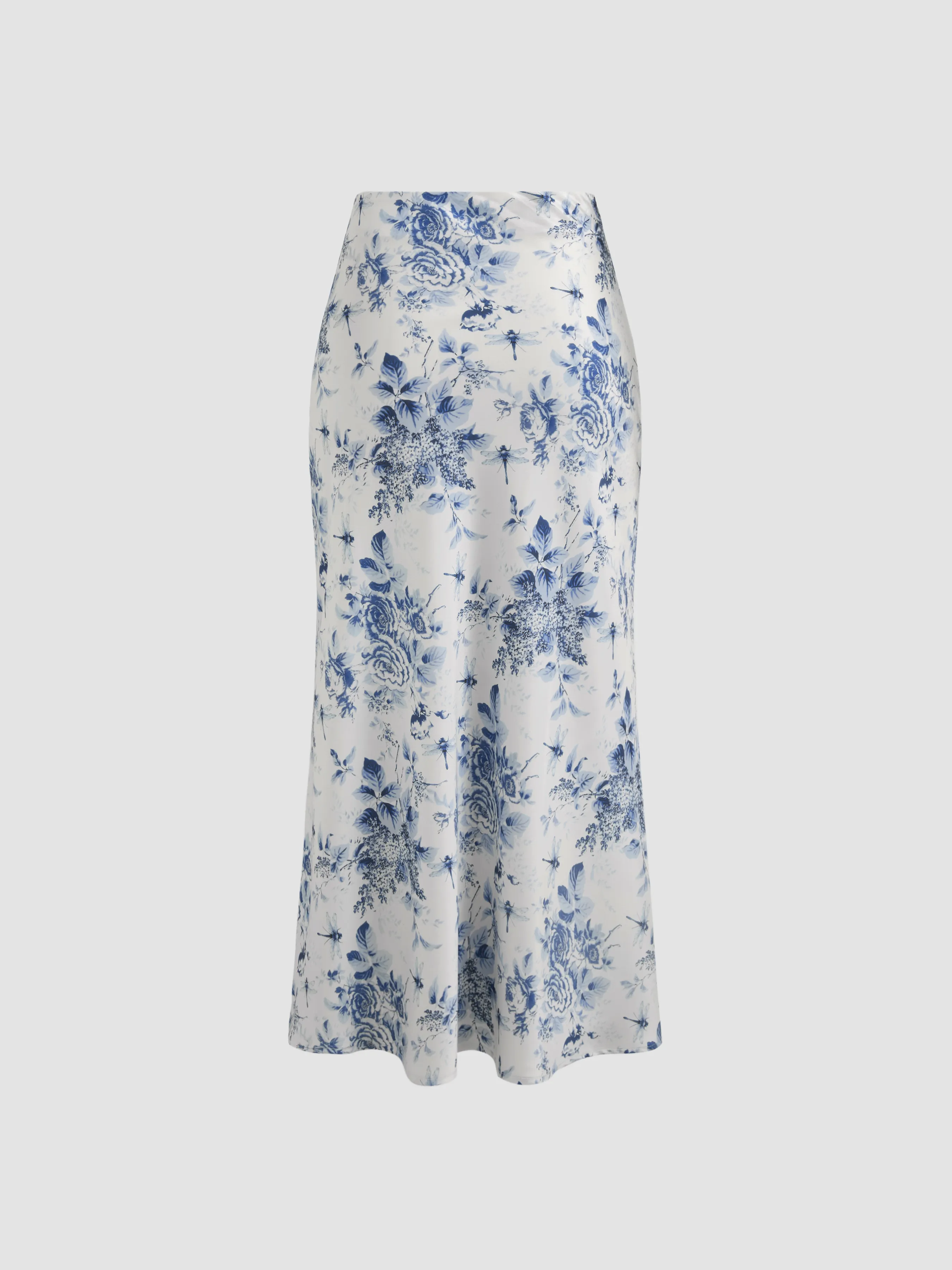 Falda Maxi Floral con Cordón y Abertura de Tiro Medio