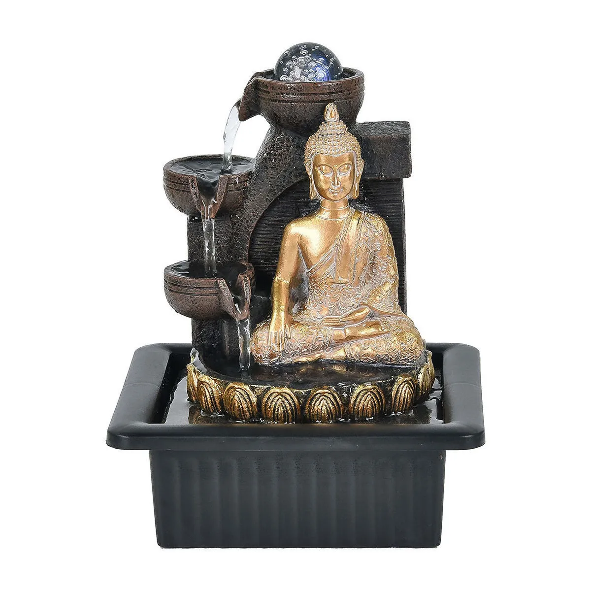 Fuente buda con luz