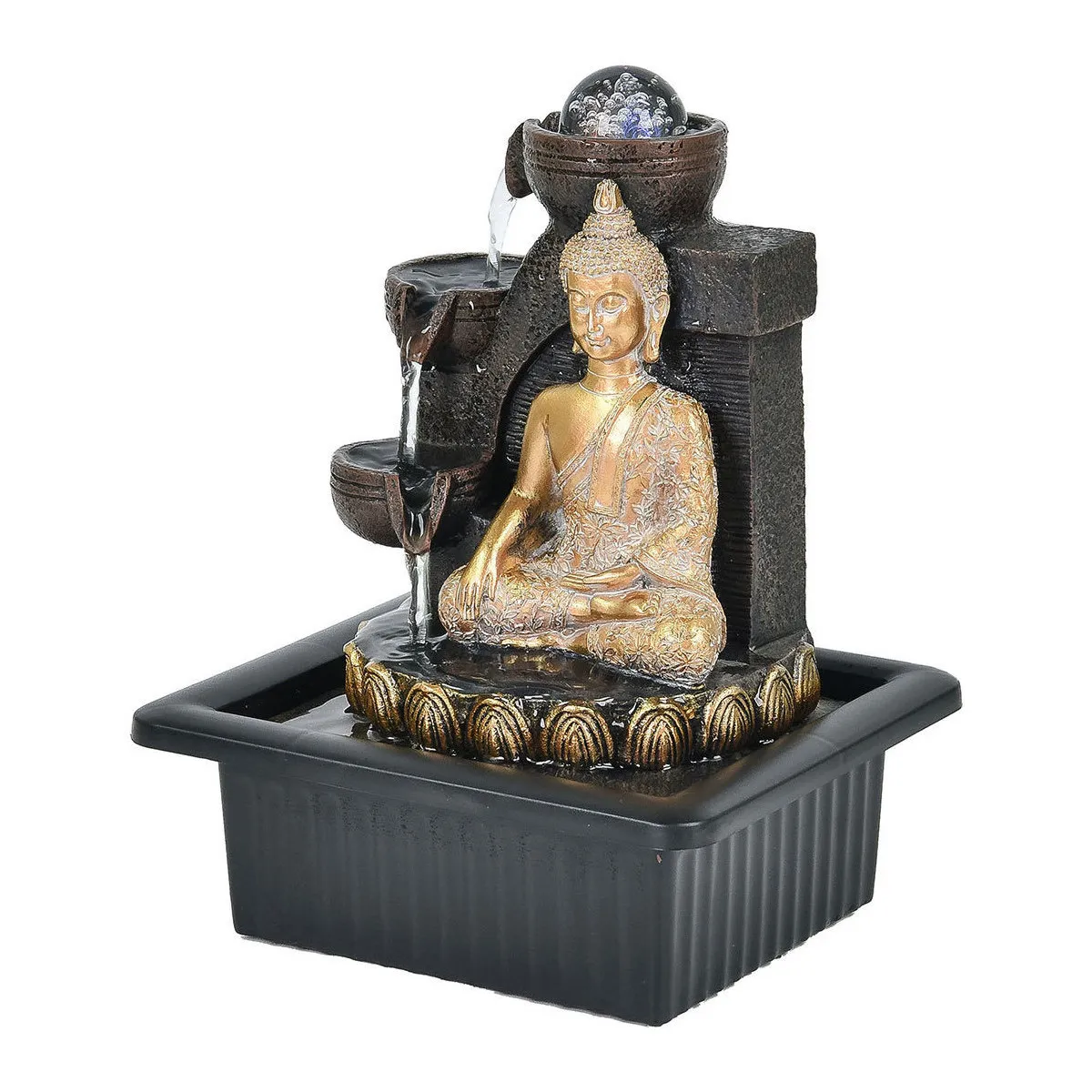 Fuente buda con luz