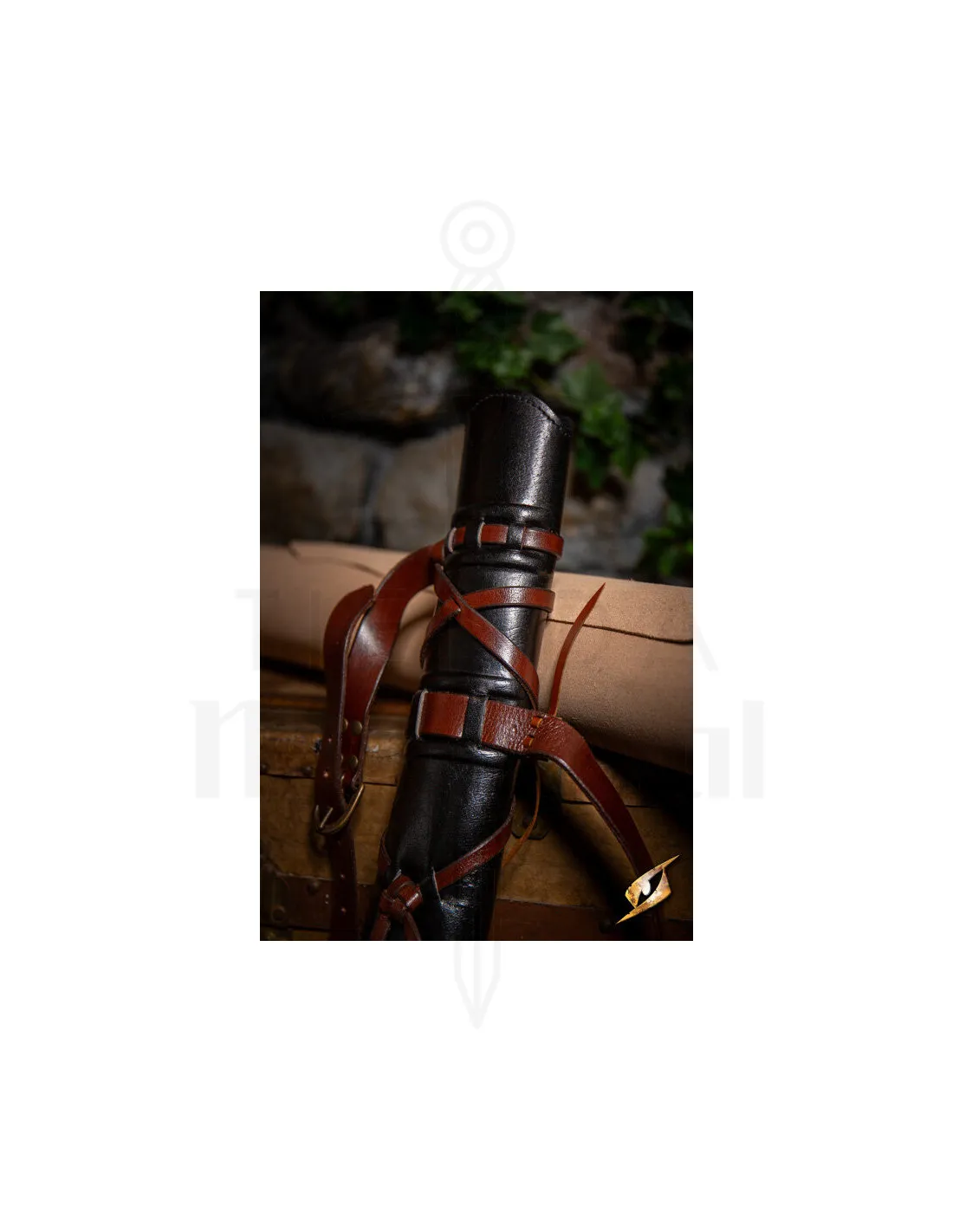 FUNDA CON CINTURóN PARA ESPADAS, COLOR NEGROMARRóN
