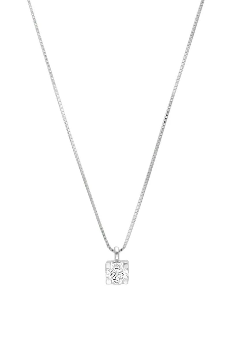 GARGANTILLA ORO BLANCO PRIMERA LEY CON DIAMANTE EN GARRA DE 0,20 CT. 243_IELAAAEL