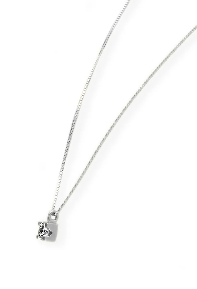 GARGANTILLA ORO BLANCO PRIMERA LEY CON DIAMANTE EN GARRA DE 0,20 CT. 243_IELAAAEL