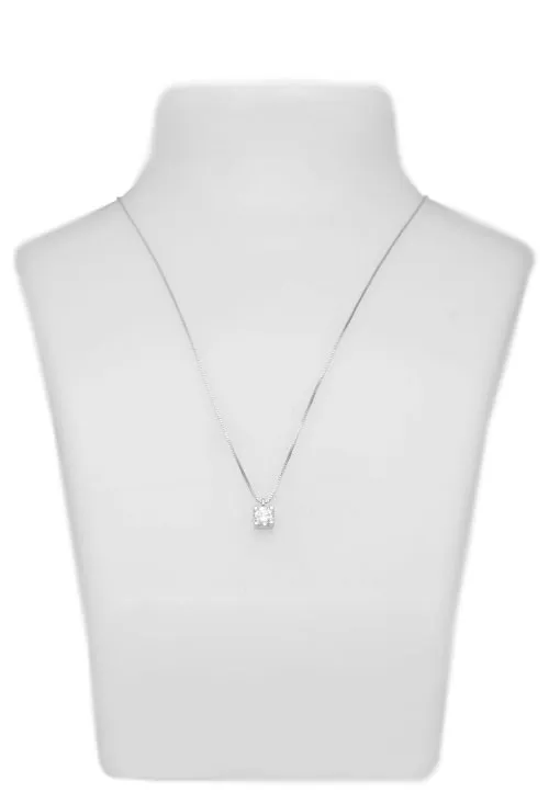 GARGANTILLA ORO BLANCO PRIMERA LEY CON DIAMANTE EN GARRA DE 0,20 CT. 243_IELAAAEL