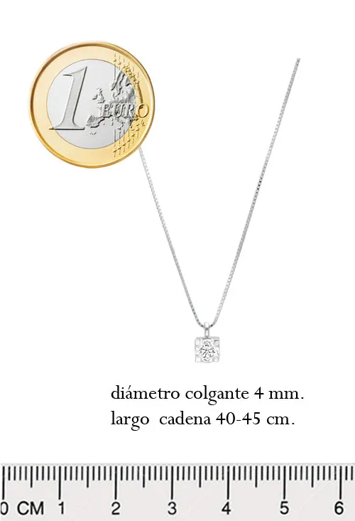 GARGANTILLA ORO BLANCO PRIMERA LEY CON DIAMANTE EN GARRA DE 0,20 CT. 243_IELAAAEL