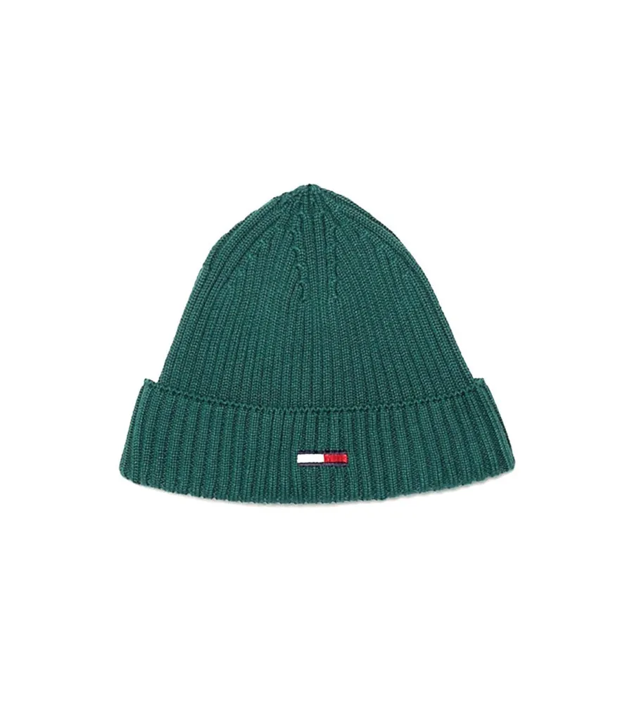 Gorro de punto elástico con logo verde