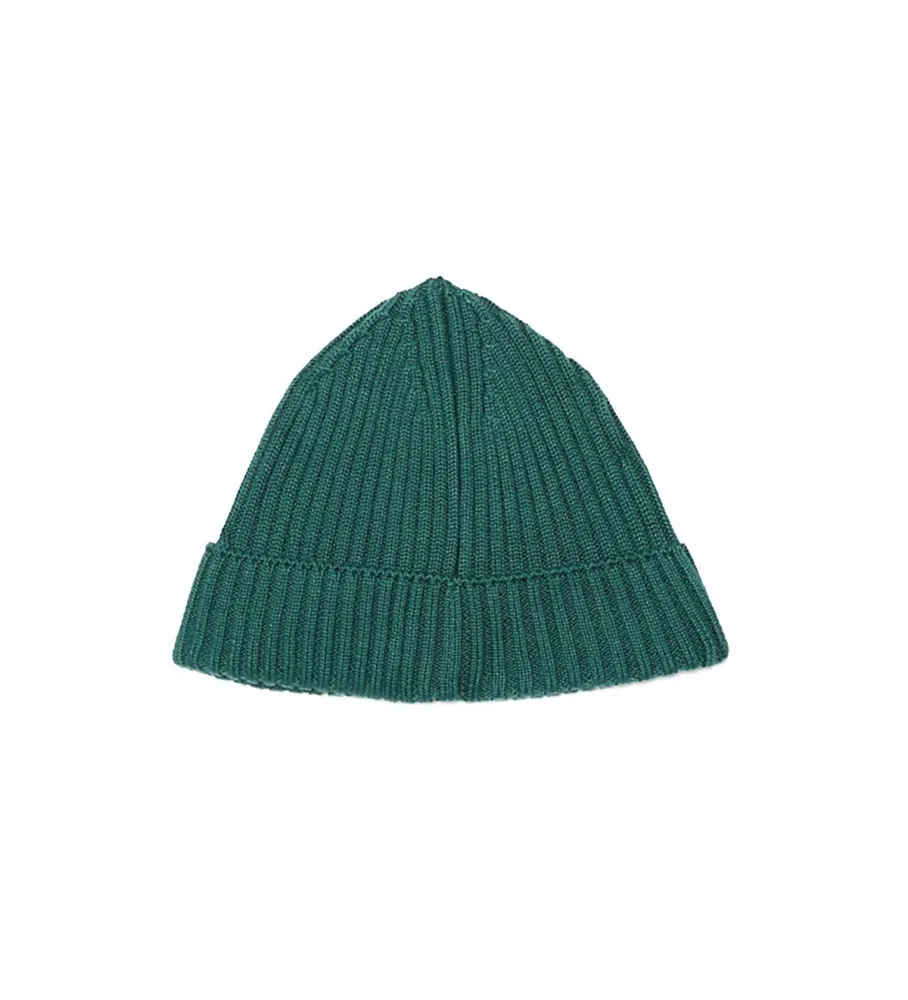 Gorro de punto elástico con logo verde