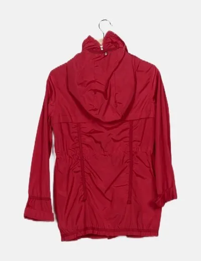 Guxy Impermeable con capucha rojo