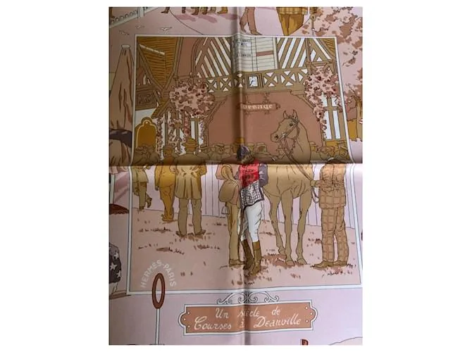 Hermès Un siglo de carreras en Deauville Rosa Beige 