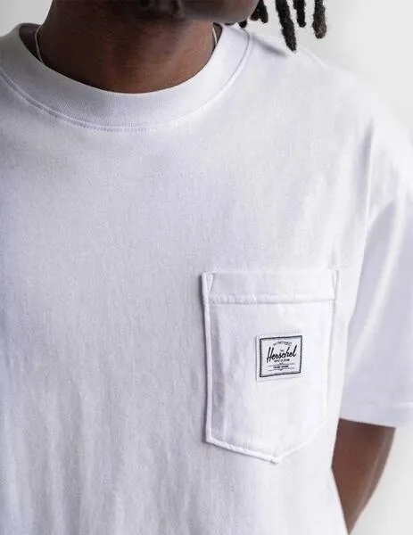 Herschel Pocket Tee Camiseta blanca con bolsillo para hombre