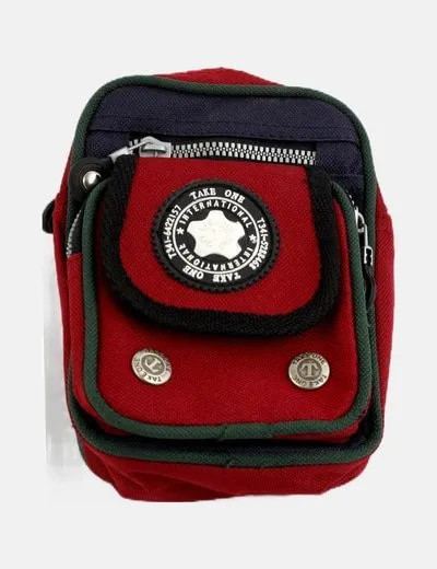 Internacional basic Mini bandolera multibolsillos rojo tricolor
