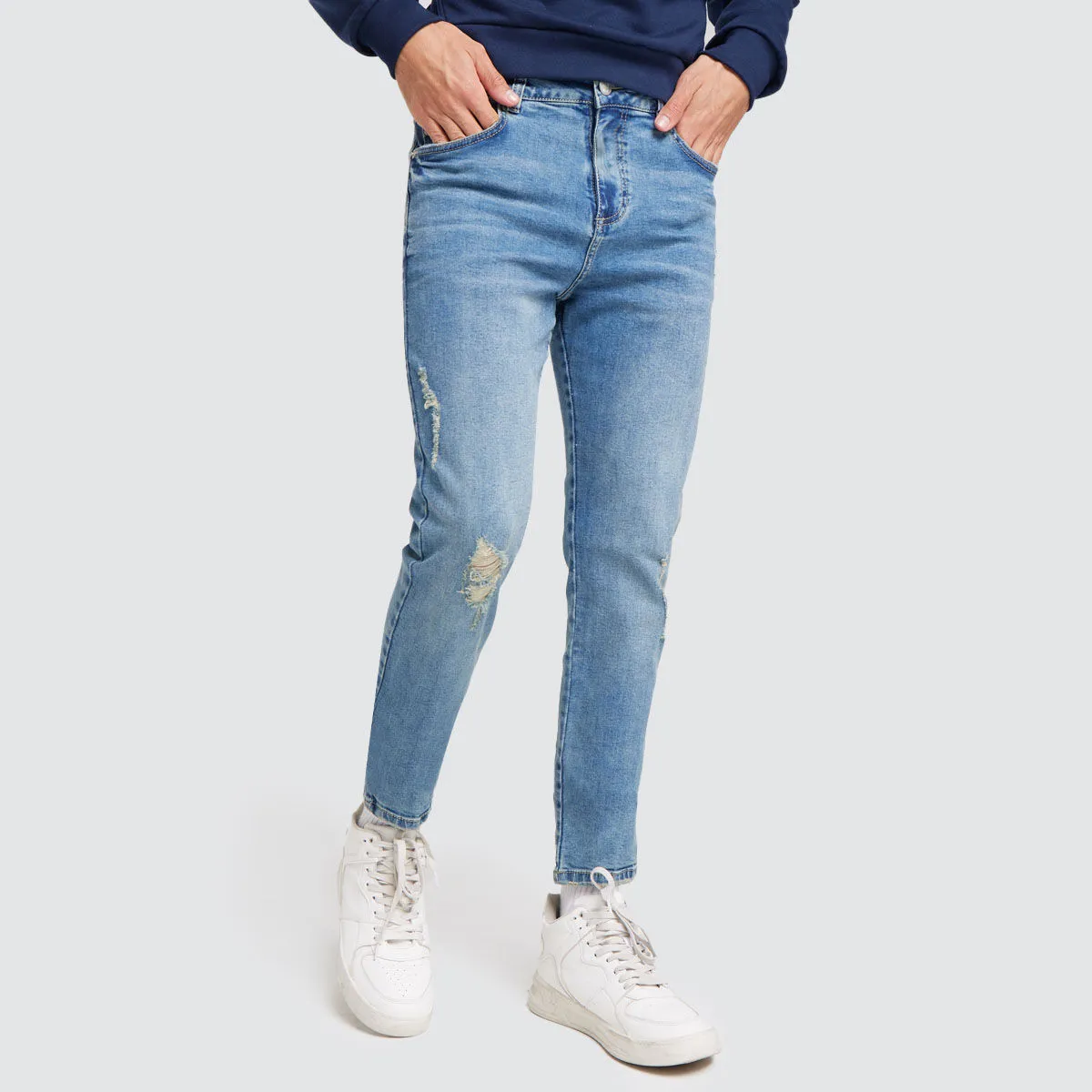 Jean Para Hombre Skinny Con Rotos