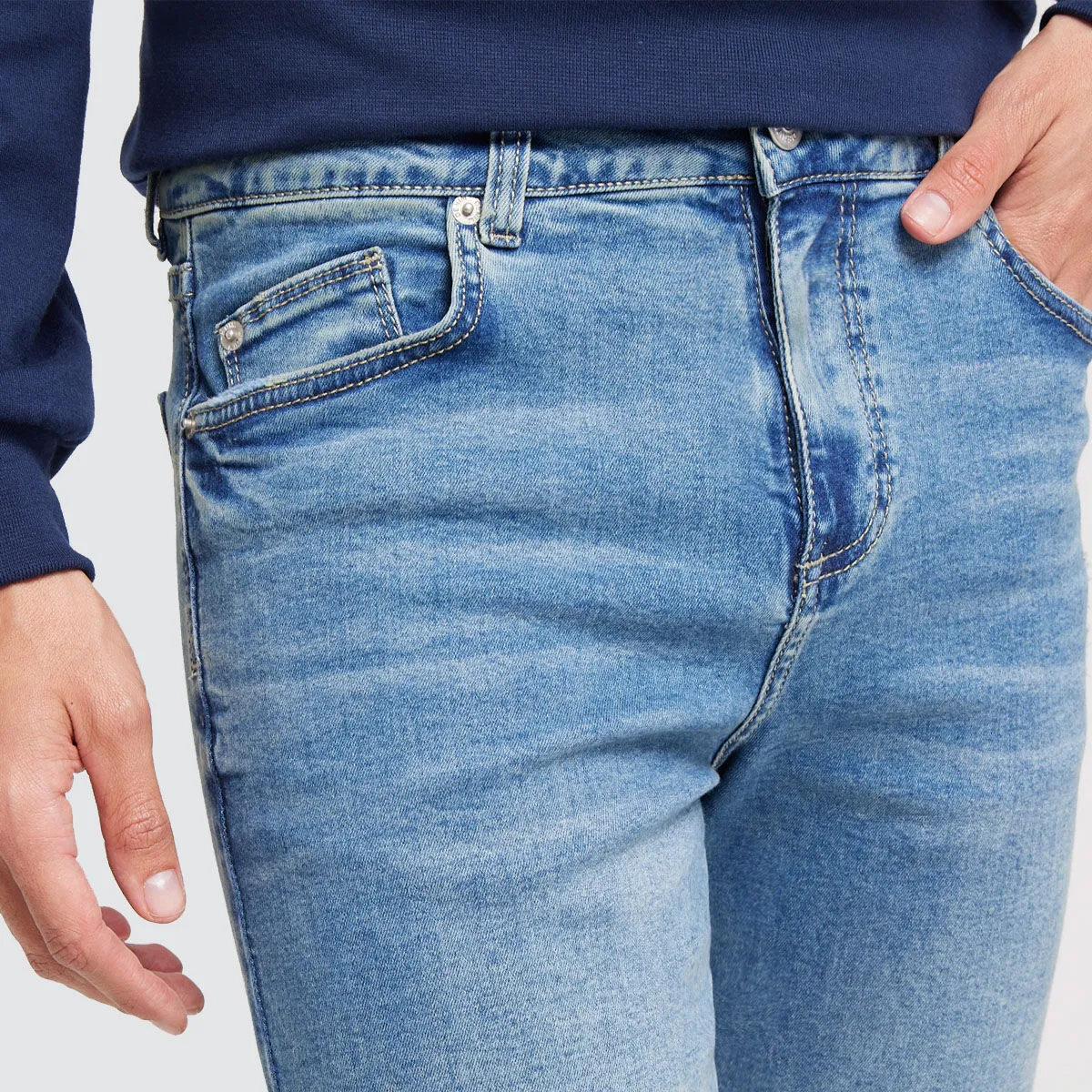 Jean Para Hombre Skinny Con Rotos