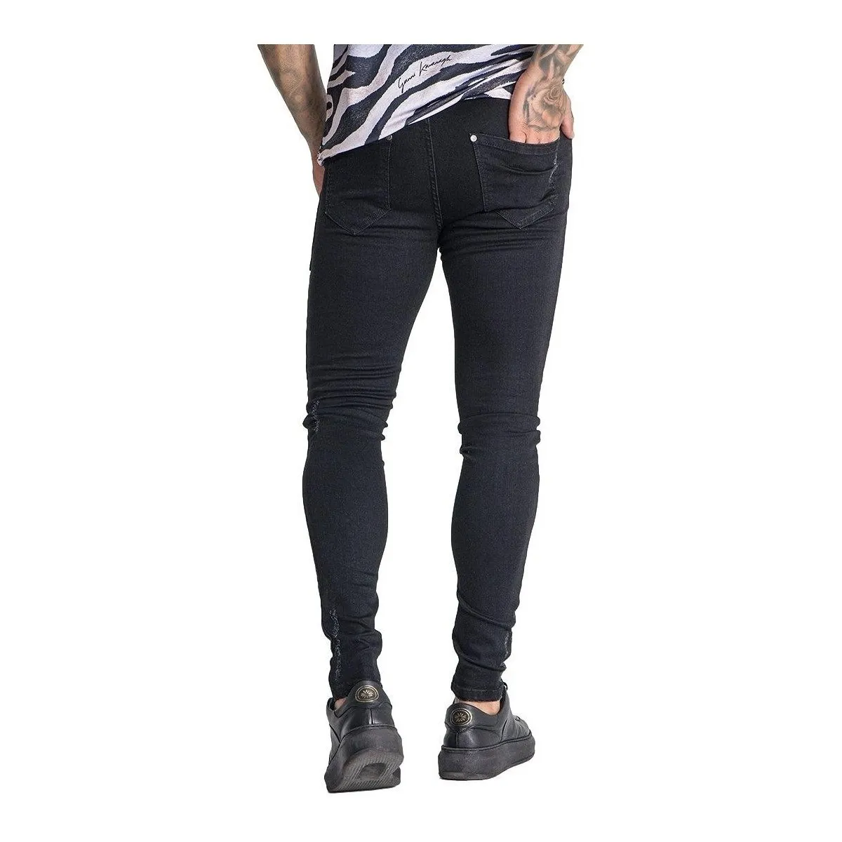 Jeans  con Parche Tiger Negro