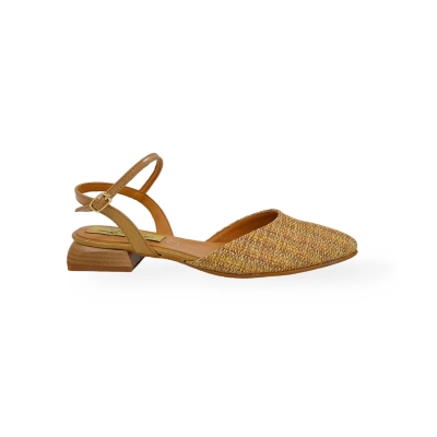 Manoletina destalonada tejido multi camel