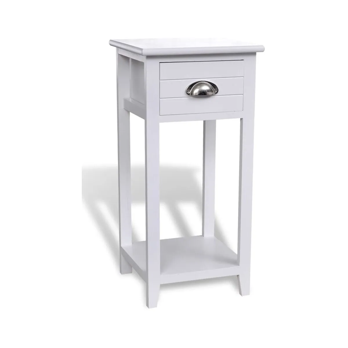 Mesita de noche con 1 cajón blanca