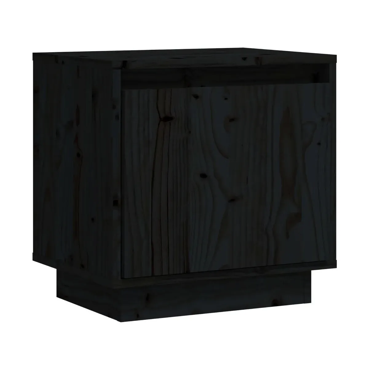 Mesita de noche de madera maciza de pino negro 40x30x40 cm