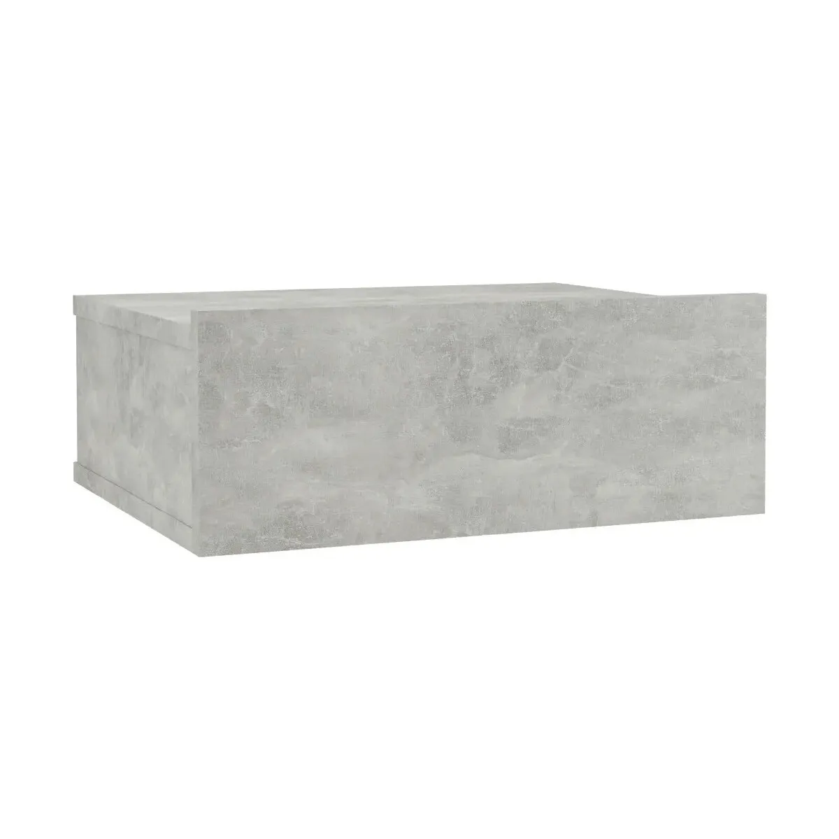 Mesita de noche flotante contrachapada gris hormigón