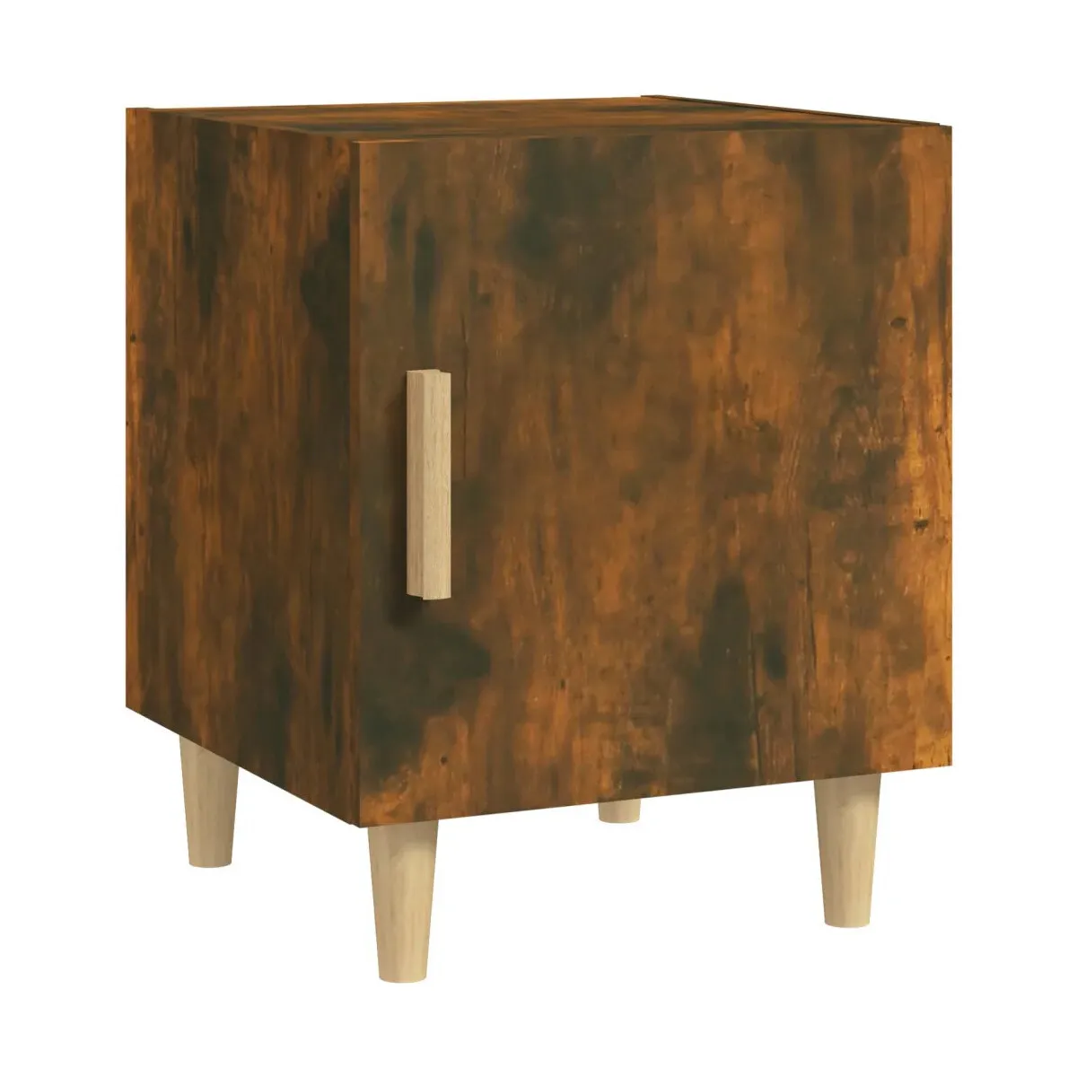 Mesita de noche madera contrachapada color roble ahumado