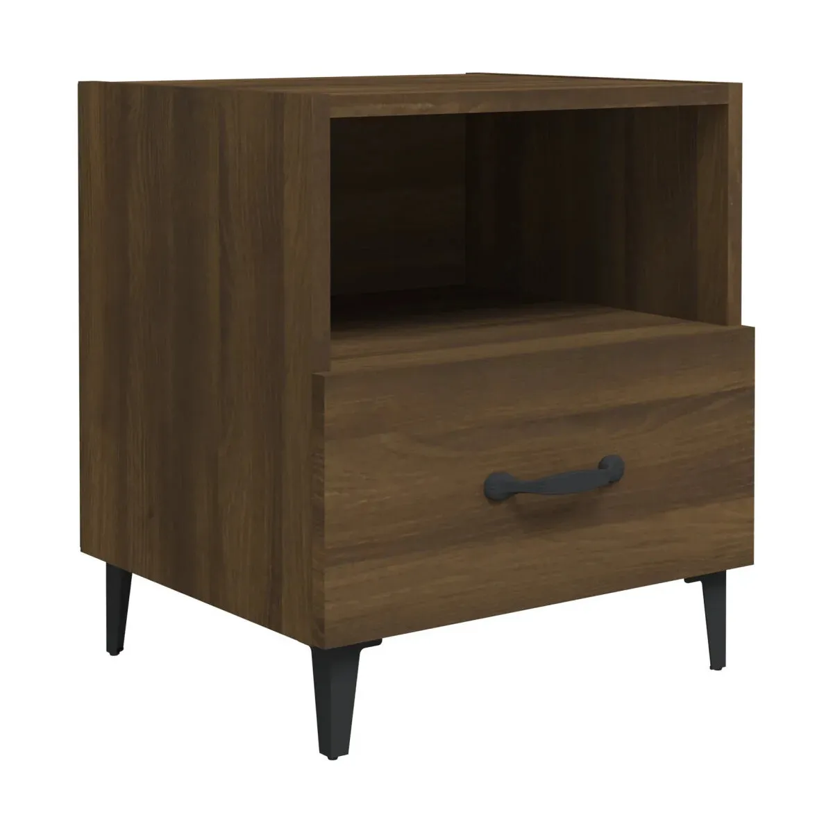 Mesita de noche madera contrachapada color roble marrón