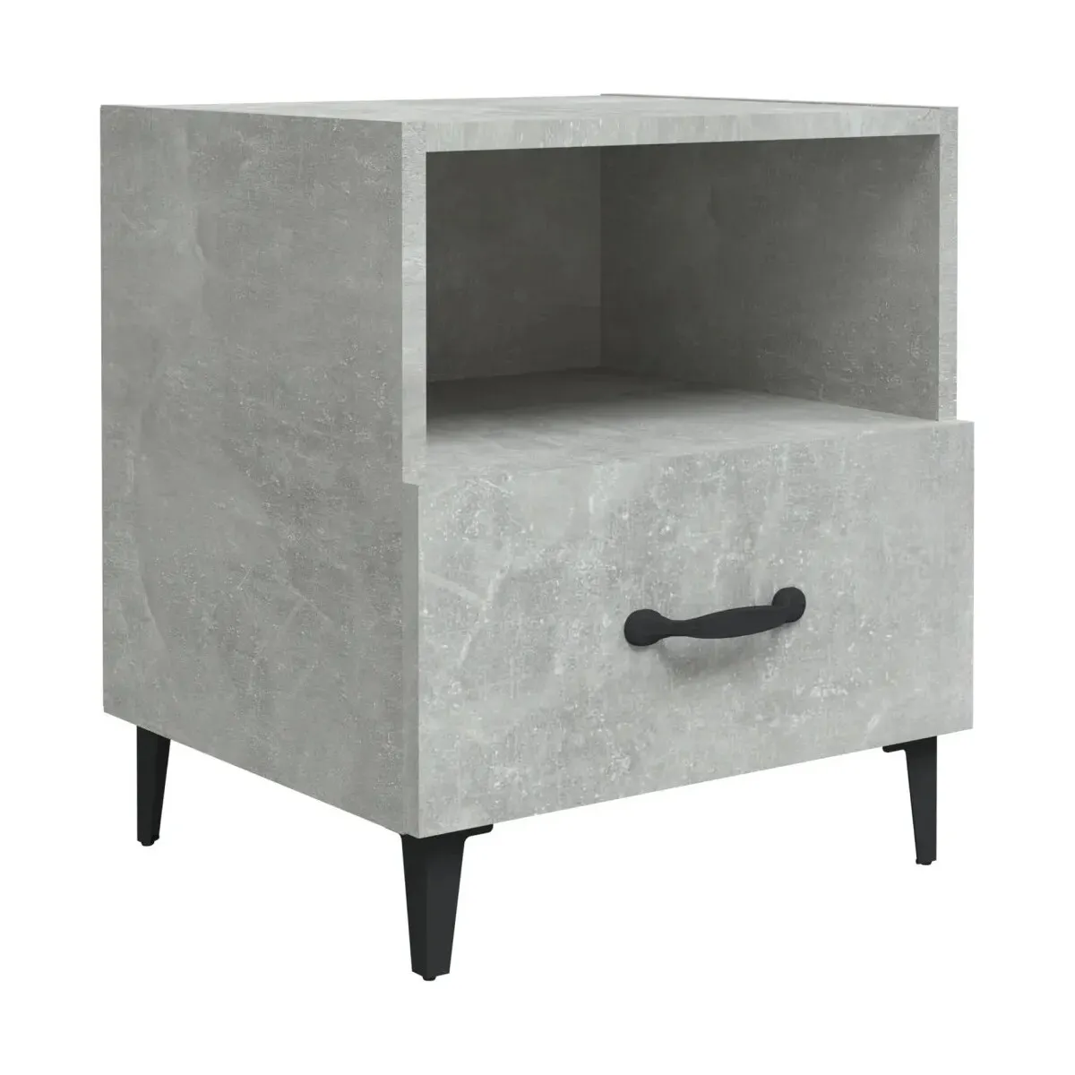 Mesita de noche madera contrachapada gris hormigón