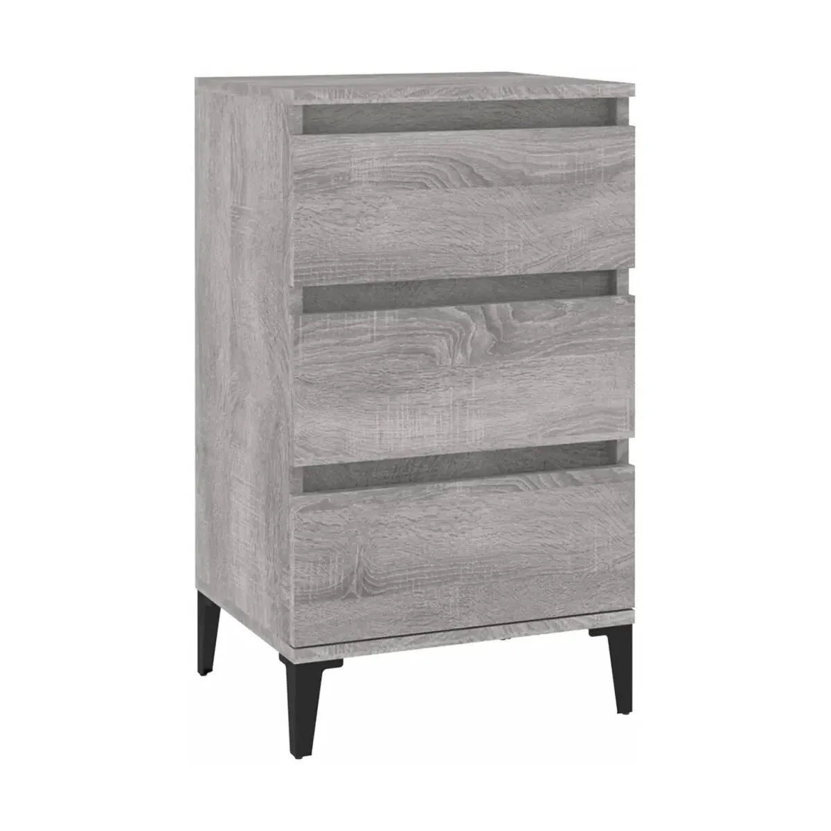 Mesita de noche madera contrachapada gris Sonoma 40x35x70 cm