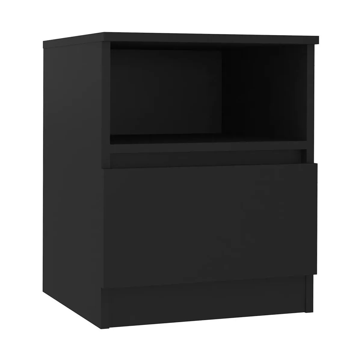 Mesita de noche madera contrachapada negro 40x40x50 cm