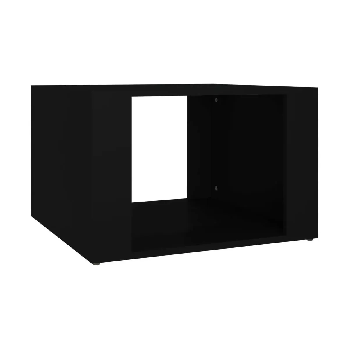 Mesita de noche madera contrachapada negro 57x55x36 cm